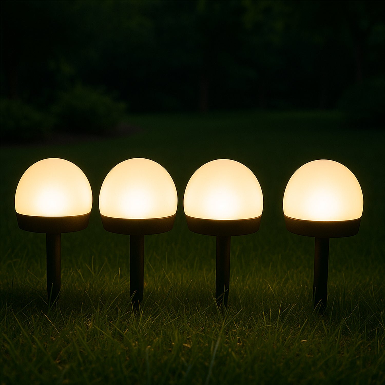 02_7c1c852b-359d-4c9f-8bd2-6a25047f4374.jpg Dome Solar Garden Light Set (4 Pc) - Image 1