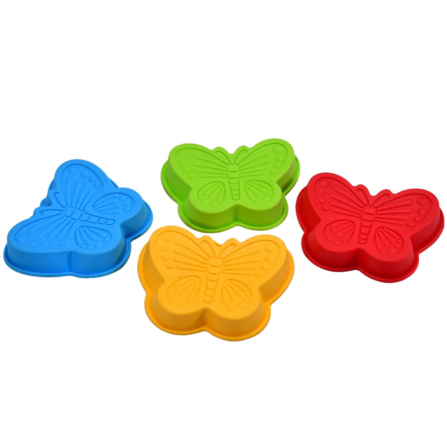 03_099e75f1-ca12-4056-8ee1-65927234564f.jpg Butterfly Shape Cake Cup Liners I Silicone Baking Cups I Muffin Cupcake Cases I Microwave or Oven Tray Safe I Molds for Handmade Soap, Biscuit, Chocolate, Muffins, Jelly Pack of 4 - Image 1