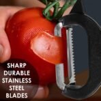 2-in-1 Double Julienne and Vegetable Peeler Versatile Peeler for Slicing and Julienne Cutting of Fruits and Vegetables - Image 2