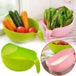 PLASTIC RICE BOWL/FOOD STRAINER THICK DRAIN BASKET WITH HANDLE FOR RICE, VEGETABLE & FRUIT (SET OF 3PCS) - Image 5