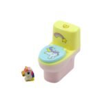 Novelty Toilet Stationery Set (2 Pc) | Fun Desk Organizer & Functional Eraser Holder | Practical Gift for Kids, Students & Adults