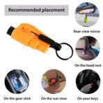 2 in Emergency Safety Cutter with Key Chain, Small Portable Handy Emergency Safely Glass Breaking Seat Belt Cutting Keychain Tool - Image 3