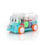Transparent Musical Mini School Bus Toy for Kids - Image 4