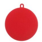 Silicone Dish Scrubber, Red  Soft And Scratch Free  Easy To Use  Pack of 1