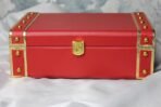 Presnt Red Decorative Storage Box ? Wooden Gift Trunk with Gold Metal Studs & Lock | Multipurpose Organizer for Jewelry, Keepsakes, Crafts & Home D?cor - Image 4