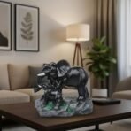 Elephant Showpiece Statue with Baby for Home Decor | Lucky & Decorative Figurine for Living Room Table, Shelf, or Gifting - Image 2