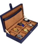 Presents Luxury 12-Slot Watch Box for Men & Women ? Lockable Leather Watch Organizer with Glass Lid, Soft Velvet Cushions, Premium Display & Storage Case for Watches (Blue) - Image 2