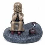 Serene Thinking Monk Statue - Cute Baby Buddha Figurine - Zen Contemplation Sculpture for Home Decor, Meditation, and Peace Gift