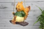 Cute Squirrel Garden Statue on Swing | Hanging Resin Animal Figurine for Patio, Tree, Yard, Balcony Decor | Outdoor & Indoor - Image 2