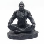 Black Meditating Hanuman Idol - Powerful Resin Statue of Lord Hanuman in Yoga Mudra for Home Temple, Car Dashboard, & Modern Spiritual Decor