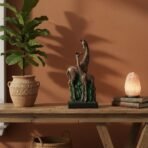 Elegant Giraffe Couple Statue - African Safari Love Figurine with Textured Design, Wildlife Resin Sculpture for Home, Mantel, or Anniversary Gift - Image 2