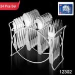 Stainless Steel Cutlery Set with Elegant Storage Stand (24 Pc) - Image 2