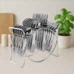 Stainless Steel Cutlery Set with Elegant Storage Stand (24 Pc) - Image 6
