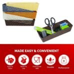 Plastic Multipurpose Desk Organizer Tray Office Drawer Dividers Storage Bins for Kitchen, Bathroom, Office, Makeup, Bedroom Dresser, Craft Basket Rack Multicolour (6 Pcs Set) - Image 6