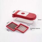 Plastic Chopper Vegetable and Fruit Cutter, Red - Image 5