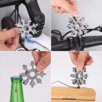 Durable & Portable 18 in 1 Snowflake Multi-Tool, Snowflake Bottle Opener Flat Phillips Screwdriver Kit Wrench - Image 6